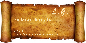 Lestyán Gergely névjegykártya
